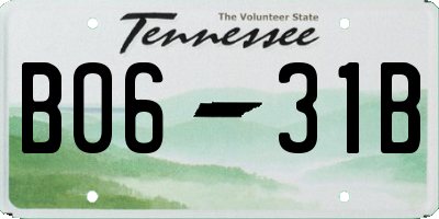 TN license plate B0631B