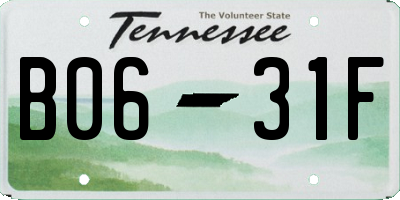 TN license plate B0631F