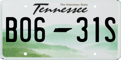 TN license plate B0631S