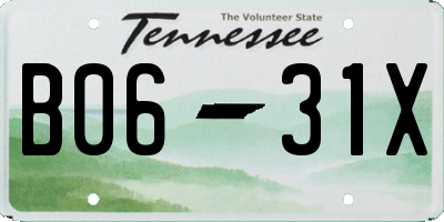 TN license plate B0631X