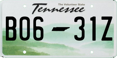 TN license plate B0631Z