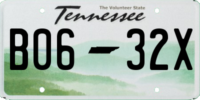 TN license plate B0632X