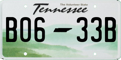 TN license plate B0633B