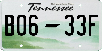 TN license plate B0633F