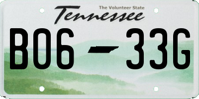 TN license plate B0633G