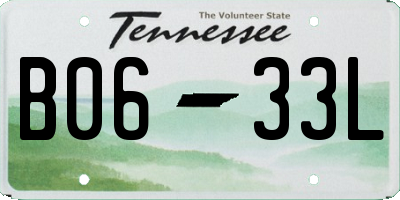 TN license plate B0633L