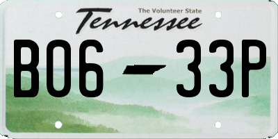 TN license plate B0633P