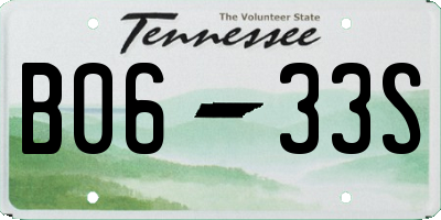 TN license plate B0633S