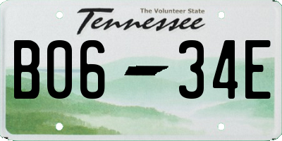 TN license plate B0634E