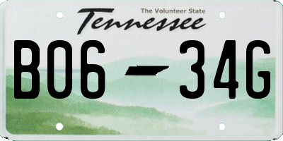 TN license plate B0634G