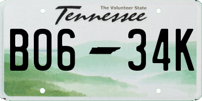 TN license plate B0634K