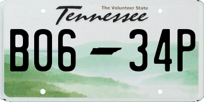 TN license plate B0634P