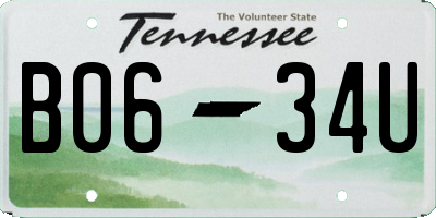 TN license plate B0634U