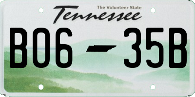 TN license plate B0635B