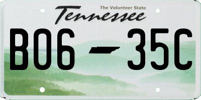 TN license plate B0635C