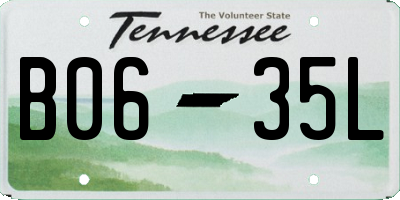 TN license plate B0635L