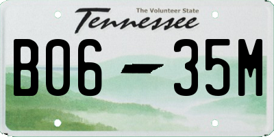 TN license plate B0635M