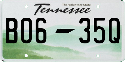 TN license plate B0635Q