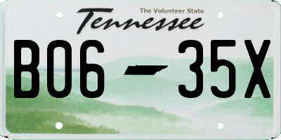 TN license plate B0635X
