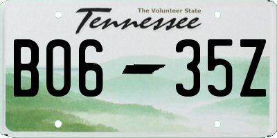 TN license plate B0635Z