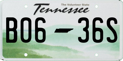 TN license plate B0636S