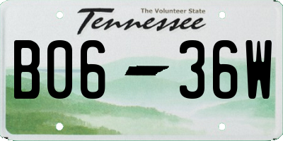 TN license plate B0636W