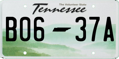 TN license plate B0637A