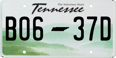 TN license plate B0637D