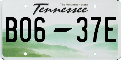 TN license plate B0637E