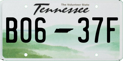 TN license plate B0637F