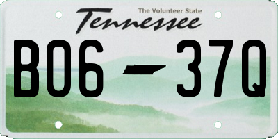 TN license plate B0637Q