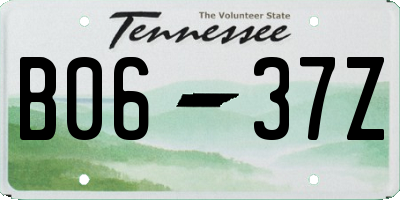 TN license plate B0637Z