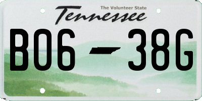 TN license plate B0638G