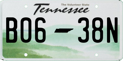 TN license plate B0638N
