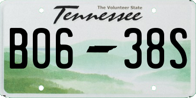 TN license plate B0638S