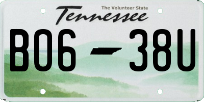 TN license plate B0638U