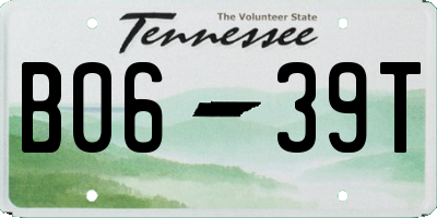 TN license plate B0639T
