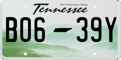 TN license plate B0639Y