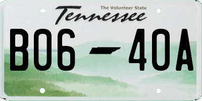TN license plate B0640A