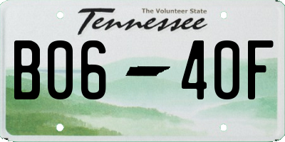 TN license plate B0640F