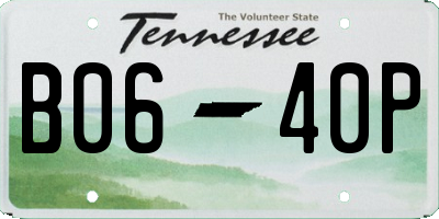TN license plate B0640P