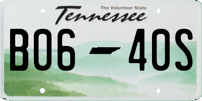 TN license plate B0640S