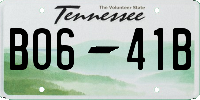 TN license plate B0641B