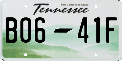 TN license plate B0641F