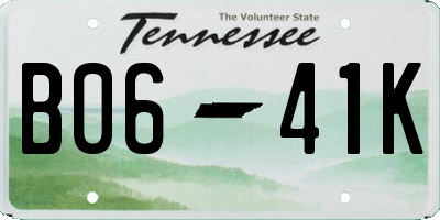 TN license plate B0641K