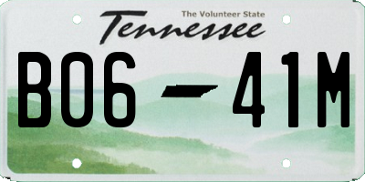 TN license plate B0641M