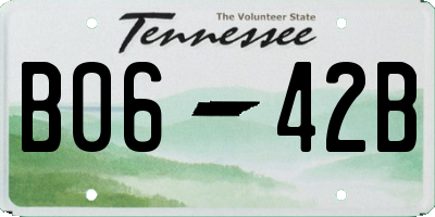 TN license plate B0642B