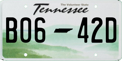 TN license plate B0642D