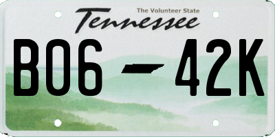 TN license plate B0642K