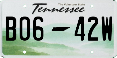 TN license plate B0642W